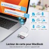 KiWiBiRD Adaptateur Carte SD USB C Lecteur Carte SD USB C Adaptateur USBC Cartes Micro SDHC, Compatible avec Mac iPhone 17 16 15