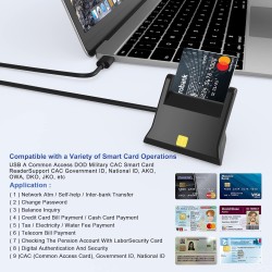 Lecteur Carte Identité Belge - Lecteur Carte ID - Plug & Play - Prend en Charge les Cartes à Digital Signature/CAC/Carte D'ident