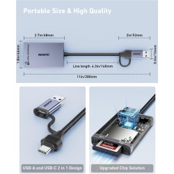 BENFEI Lecteur de Carte CFexpress Type B avec USB 3.2 (Gen 2) 10 Gbit/s, Adaptateur USB-C et USB-A 2 en 1 Type B CFexpress, Comp