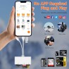 Lecteur de Carte mémoire 5 en 3, Adaptateur USB OTG Lightnin-Type C-USB A vers SD/TF/CF/Micro SD/XD/MS, Lecteur de Carte Multipl
