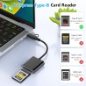 Lecteur CFexpress Type B USB 3.2 Gen 2 10 Gbit/s – 2 en 1 USB C & USB A Lecteur de Carte CFexpress Type B – Compatible Thunderbo