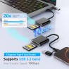 Lecteur CFexpress Type B USB 3.2 Gen 2 10 Gbit/s – 2 en 1 USB C & USB A Lecteur de Carte CFexpress Type B – Compatible Thunderbo