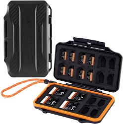 K&F CONCEPT Boîte Carte Mémoire Étanche pour 12 Cartes SD et 24 Micro SD (TF) – Étui Rigide Antichoc en ABS, Rangement Compact e