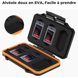K&F Concept Étuis Cartes Mémoire pour 6 Cartes XQD ou 6 Cartes CFE-B Boite Protecteur Étanche Résistant aux Chocs Léger Portable
