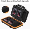K&F Concept Étuis Cartes Mémoire pour 6 Cartes XQD ou 6 Cartes CFE-B Boite Protecteur Étanche Résistant aux Chocs Léger Portable