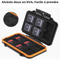 K&F CONCEPT Étui Cartes Mémoire Étanche Antichoc pour 12 Cartes SD et 12 CFexpress Type A – Boîte Rigide ABS Compacte, Léger, Ré