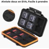 K&F CONCEPT Étui Cartes Mémoire Étanche Antichoc pour 12 Cartes SD et 12 CFexpress Type A – Boîte Rigide ABS Compacte, Léger, Ré