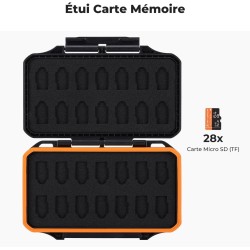 K&F Concept Étuis Cartes Mémoire pour 28 Cartes Micro SD (TF) Boite Protecteur Étanche Résistant aux Chocs Léger Portable