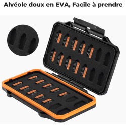 K&F Concept Étuis Cartes Mémoire pour 28 Cartes Micro SD (TF) Boite Protecteur Étanche Résistant aux Chocs Léger Portable