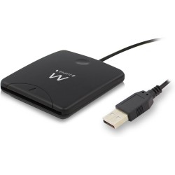 Ewent Lecteur de carte à puce - Lecteur de carte et de carte d'identité - Port USB - compatible PC/SC et WHQL, noir