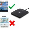 Ewent Lecteur de carte à puce - Lecteur de carte et de carte d'identité - Port USB - compatible PC/SC et WHQL, noir