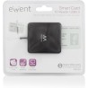 Ewent Lecteur de carte à puce - Lecteur de carte et de carte d'identité - Port USB - compatible PC/SC et WHQL, noir