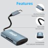 Vanja Lecteur de Carte USB C, Adaptateur de Carte Mémoire Compatible avec M1, MacBook Pro/Air, iPad Pro, Galaxy pour SDXC, SDHC,