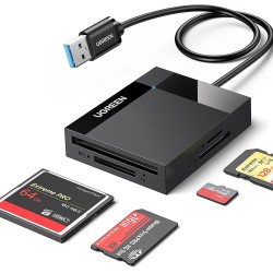 Uvert usb 3.0 lecteur de carte sd micro sd tf cf ms 4 en 1 adaptateur compact flash 5gbps transfert rapide simultané à 4 cartes 