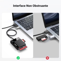 Uvert usb 3.0 lecteur de carte sd micro sd tf cf ms 4 en 1 adaptateur compact flash 5gbps transfert rapide simultané à 4 cartes 