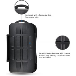 JJC Étui pour Cartes Mémoire pour Rangement 6 Cartes Compact Flash CF avec Mousqueton
