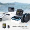JJC Boîte de rangement pour cartes mémoire - 4 CFexpress Type A et 8 Micro SD/SDXC/SDHC - Résistante à l'eau et aux chocs - Port