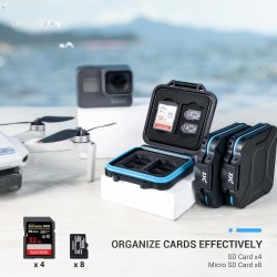 JJC Étui pour Cartes SD/SDXC/SDHC et Micro SD/SDXC/SDHC TF - 12 Emplacements, Boîte Résistante à l'Eau, Antichoc