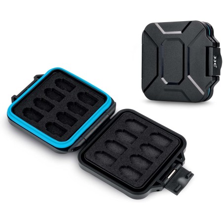 JJC Étui pour Carte Mémoire 16 Emplacements pour 16 Cartes Micro SD Micro SDXC Micro SDHC TF, Résistant à l'eau, Antichoc, Carte