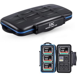 JJC Étui pour Cartes Mémoire, Boîte Rangement Étanche pour 12 SD SDXC SDHC + 18 Micro SD TF + 6 CF Flash Compactes Cartes, Porte