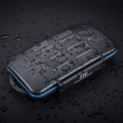 JJC Étui pour Cartes Mémoire, Boîte Rangement Étanche pour 12 SD SDXC SDHC + 18 Micro SD TF + 6 CF Flash Compactes Cartes, Porte