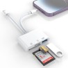 Lecteur de Carte SD pour iPhone/iPad, Adaptateur de Lecteur de Carte SD TF Micro SD Lecteurs de Cartes mémoire pour Micro SDXC, 