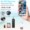 Lecteur de Carte SD pour iPhone/iPad, Adaptateur de Lecteur de Carte SD TF Micro SD Lecteurs de Cartes mémoire pour Micro SDXC, 