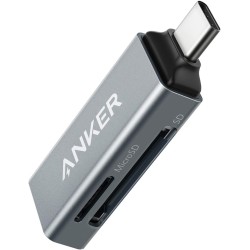 Lecteur de Carte USB-C 2-en-1 Anker - Lecteur de Carte mémoire pour Cartes DXC, SDHC, SD, MMC, RS-MMC, Micro SDXC, Micro SD, Mic