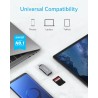 Lecteur de Carte USB-C 2-en-1 Anker - Lecteur de Carte mémoire pour Cartes DXC, SDHC, SD, MMC, RS-MMC, Micro SDXC, Micro SD, Mic