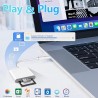 Lecteur Carte SD iPhone, [Apple MFi Certified] 2 en 1 Adaptateur iPhone Carte SD, Adaptateur C/Arte S/D i-Phone, A-daptateur S-D
