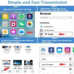 Lecteur Carte SD iPhone, [Apple MFi Certified] 3 en 1 Lecteur de Carte SD pour iPhone, L-ecteur C-Arte S-D USB C pour i-Phone 15