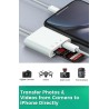 Trail Game Lecteur de Carte SD pour iPhone iPad - Caméra 2 en 1 avec Double Fente pour Micro SD/SD - Adaptateur de Carte mémoire