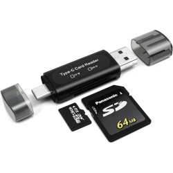 Lecteur de Carte SD, AIYEEN 4-en-1 USB C Lecteur de Carte SD Adaptateur de Carte Mémoire OTG à Double Emplacement pour Cartes Mé