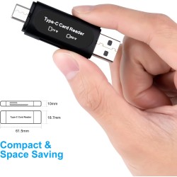 Lecteur de Carte SD, AIYEEN 4-en-1 USB C Lecteur de Carte SD Adaptateur de Carte Mémoire OTG à Double Emplacement pour Cartes Mé