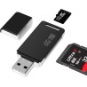 Lecteur de Carte SD, AIYEEN Adaptateur USB2.0 OTG 2-en-1 Adaptateur de Carte Mémoire avec Lanière pour Carte Mémoire TF, SD, SDH
