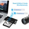 Lecteur de Carte SD, AIYEEN Adaptateur USB2.0 OTG 2-en-1 Adaptateur de Carte Mémoire avec Lanière pour Carte Mémoire TF, SD, SDH