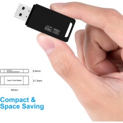 Lecteur de Carte SD, AIYEEN Adaptateur USB2.0 OTG 2-en-1 Adaptateur de Carte Mémoire avec Lanière pour Carte Mémoire TF, SD, SDH