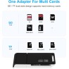 Lecteur de Carte SD, AIYEEN Adaptateur USB2.0 OTG 2-en-1 Adaptateur de Carte Mémoire avec Lanière pour Carte Mémoire TF, SD, SDH