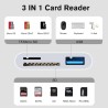 Lecteur de Carte USB C 3 en 1 - Micro SD TF Mémoire Compatible Avec Pad Pro, Chromebook, XPS, Galaxy S10/S9 et Plus d'Appareils
