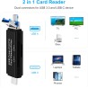 Lecteur de Carte SD, AIYEEN 5-in-1 Micro/USB C/USB 2.0 Portable Double Emplacement Adaptateur OTG Mémoire SD Lecteur de Carte po