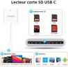 KiWiBiRD Adaptateur USB C Carte SD, Adaptateur Carte SD USB C Lecteur de Carte SDHC SDXC mémoire externes, Compatible avec iPhon