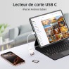KiWiBiRD Adaptateur USB C Carte SD, Adaptateur Carte SD USB C Lecteur de Carte SDHC SDXC mémoire externes, Compatible avec iPhon
