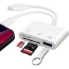 flintronic Lecteur de Carte SD pour iPhone, 3 en 2 Adaptateur Carte SD pour Micro SD/SD/TF/USB, Lecteurs Carte Mémoire Externes,