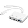 flintronic Lecteur de Carte SD pour iPhone, 3 en 2 Adaptateur Carte SD pour Micro SD/SD/TF/USB, Lecteurs Carte Mémoire Externes,