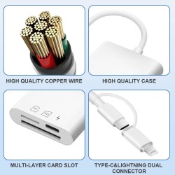 flintronic Lecteur de Carte SD, 3 en 1 Adaptateur Carte SD USB C vers Micro SD/TF, Lecteurs Carte Mémoire Externes, Lecteur de C