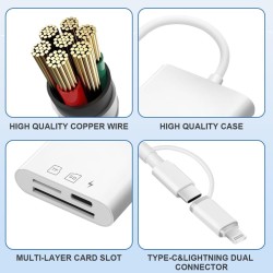 Flintronic Lecteur de Carte SD, 3 en 1 Adaptateur Carte SD USB C vers Micro SD/TF, Lecteurs Carte Mémoire Externes, Lecteur de C