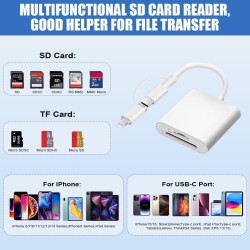 Flintronic Lecteur de Carte SD, 2 en 2 Adaptateur Carte SD USB C vers Micro SD/TF, Adaptateur de Carte SD, Lecteurs Carte Mémoir
