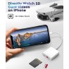 Lecteur de Carte SD pour iPhone iPad, Adaptateur de Carte SD, Lecteur de Carte Mémoire pour iPhone avec Double Fente pour Micro 