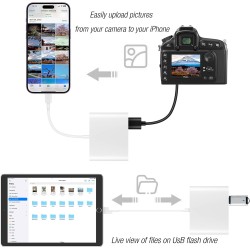 Lecteur de carte SD pour iPhone iPad, adaptateur 3 en 1 USB C OTG lecteur de carte mémoire appareil photo lecteur de carte pour 