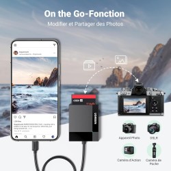 Uvert usb c lecteur carte sd microsd cf ms adaptateur compact flash 4 en 1 5gbps lecteur cartes mémoire externe compatible avec 